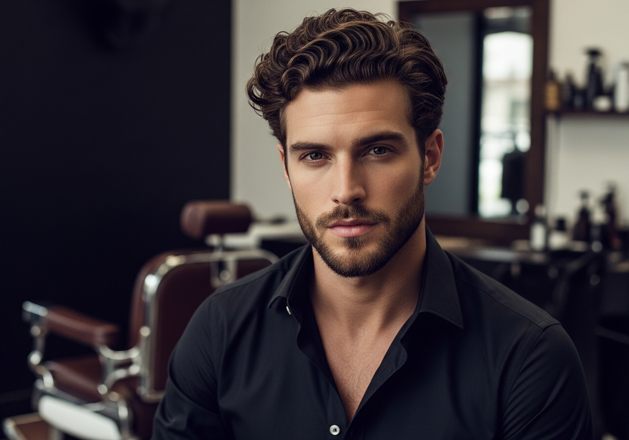 Curly Brush Back Hairstyle 2026 - Polished Brushed Back Curls