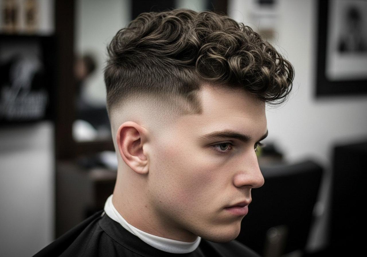 Curly Disconnected Hairstyle 2026 - Bold Contrast Curly Hair