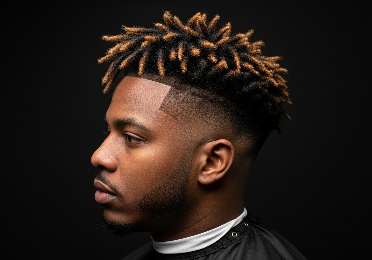 Curly Dreads Locs Hairstyle 2026 - Tapered Sides with Locs