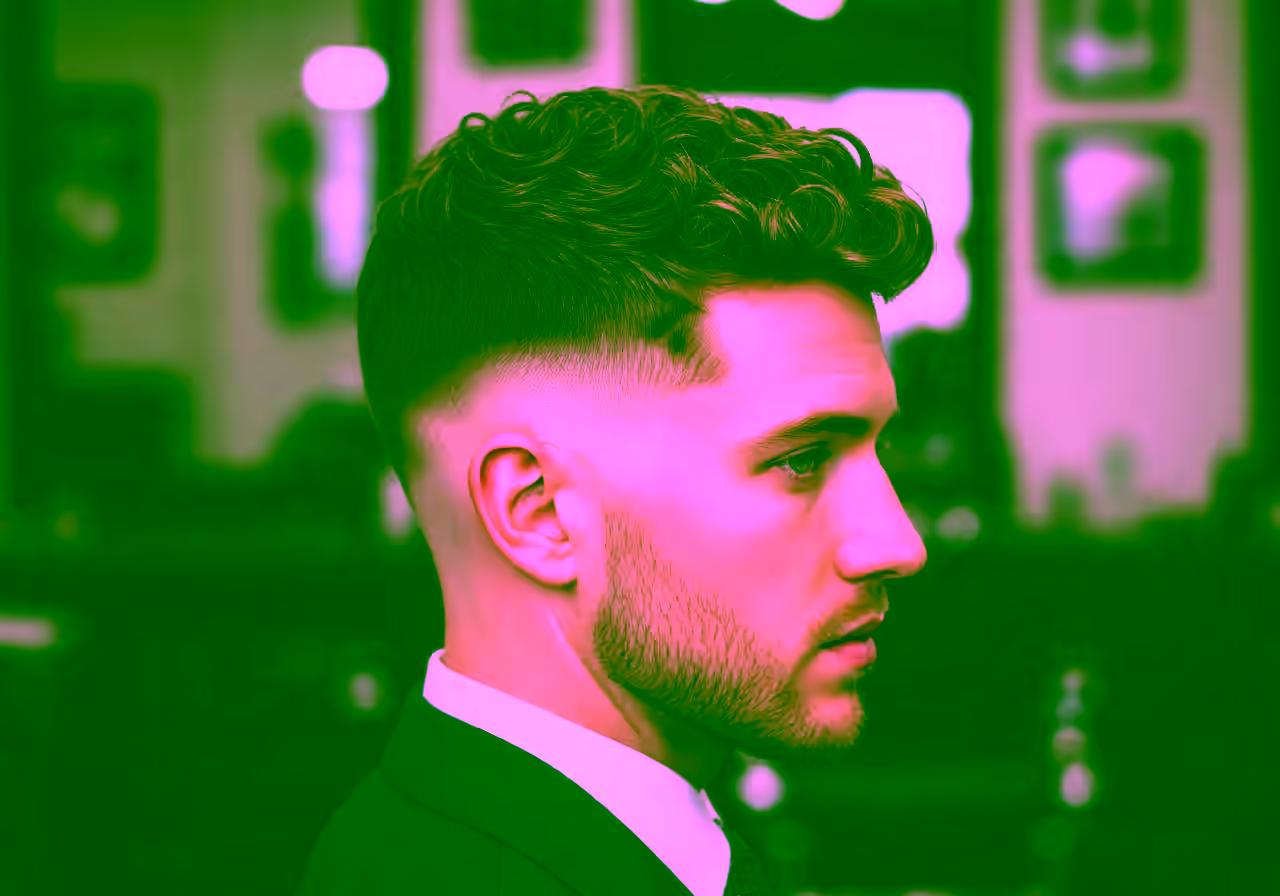 Curly Executive hairstyle for men 2026 — curly hairstyles variation, best for professional men + all faces + 3a–3c curls, modern barbering by Master Stylist Jessica Hamilton