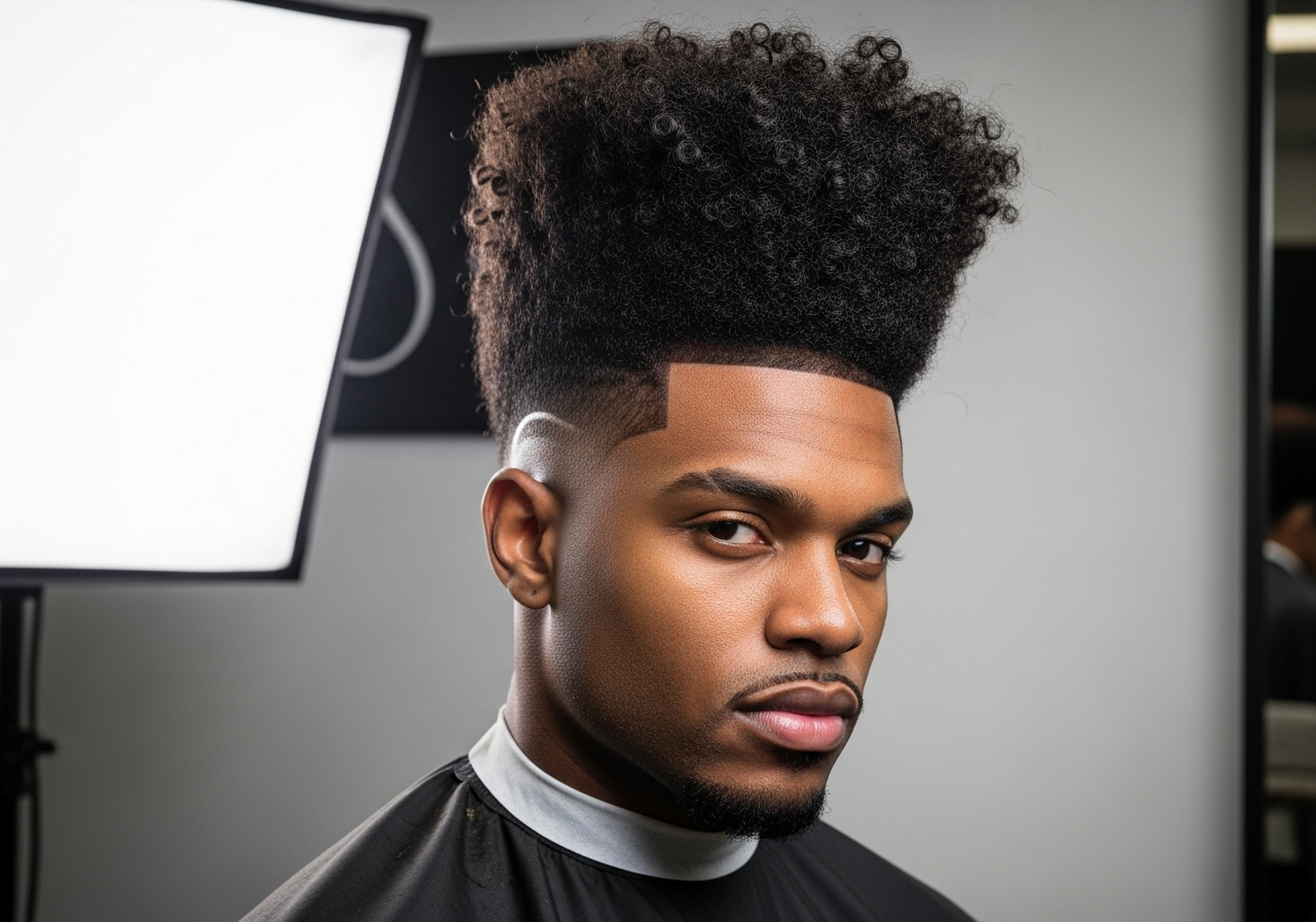 Curly High Top Hairstyle 2026 - Tall Volume Curly Hair for Men