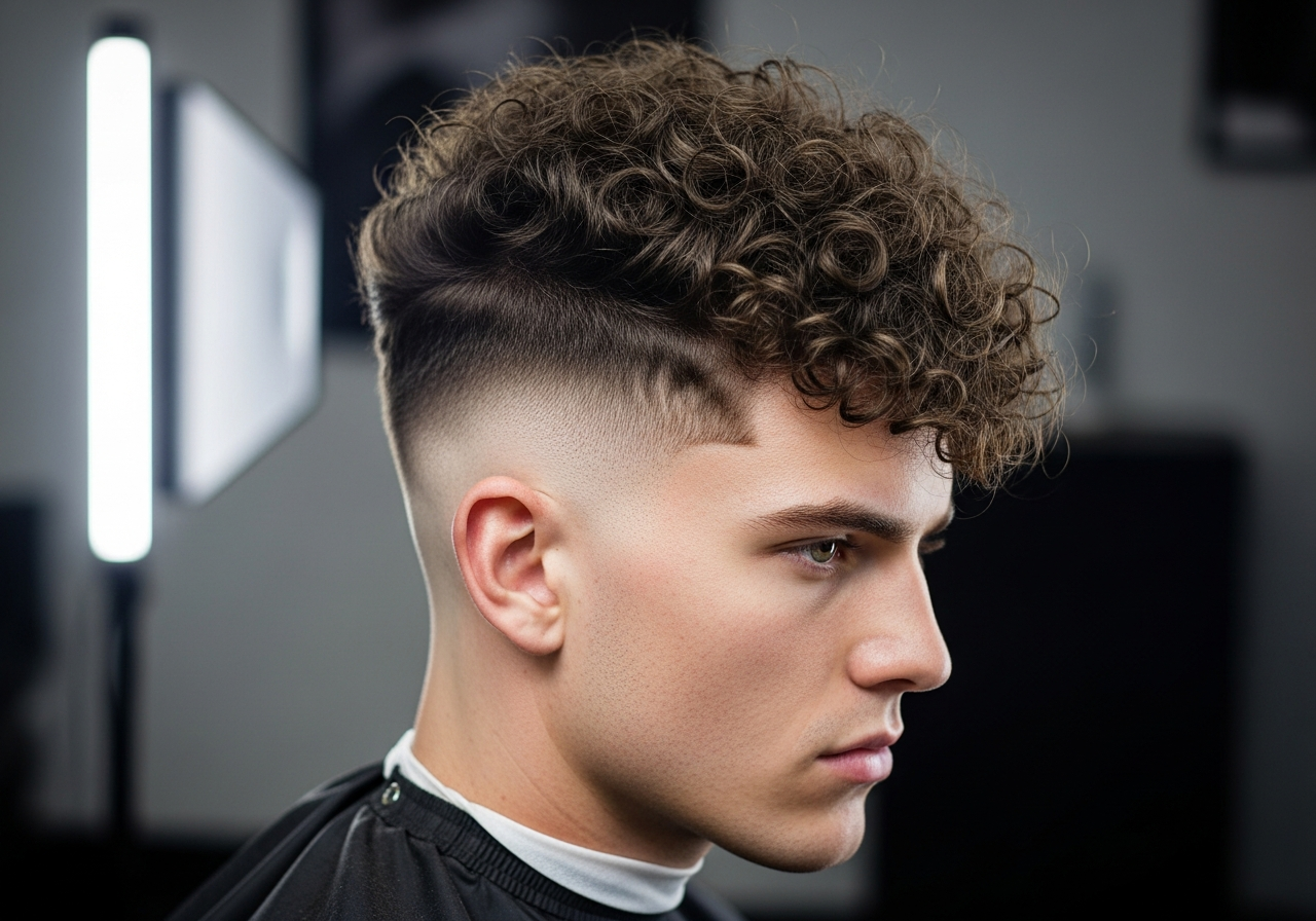 Curly Skin Fade Hairstyle 2026 - Bold Bald Fade with Full Curls