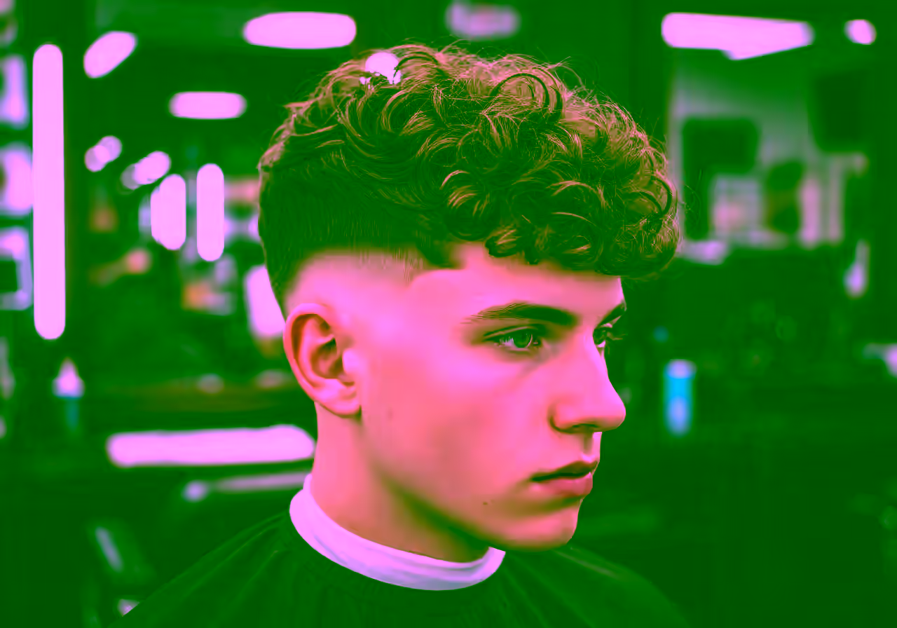 Curly Textured Fringe hairstyle for men 2026 — curly hairstyles variation, best for teens + oval, round faces + 3a–3c curls, modern barbering by Master Stylist Jessica Hamilton