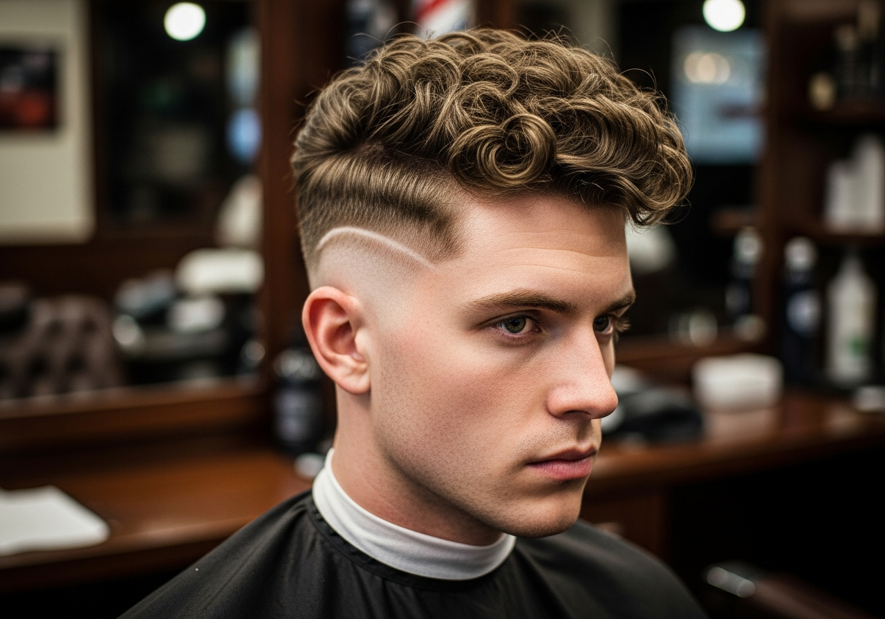 Curly Undercut Hairstyle 2026 - Bold Contrast Curly Hair for Men
