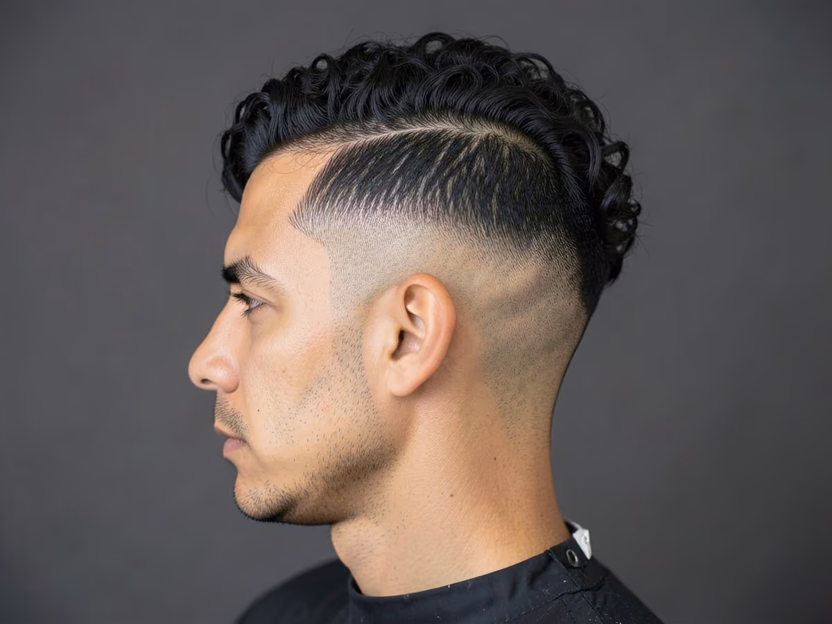 Man with a curly side part