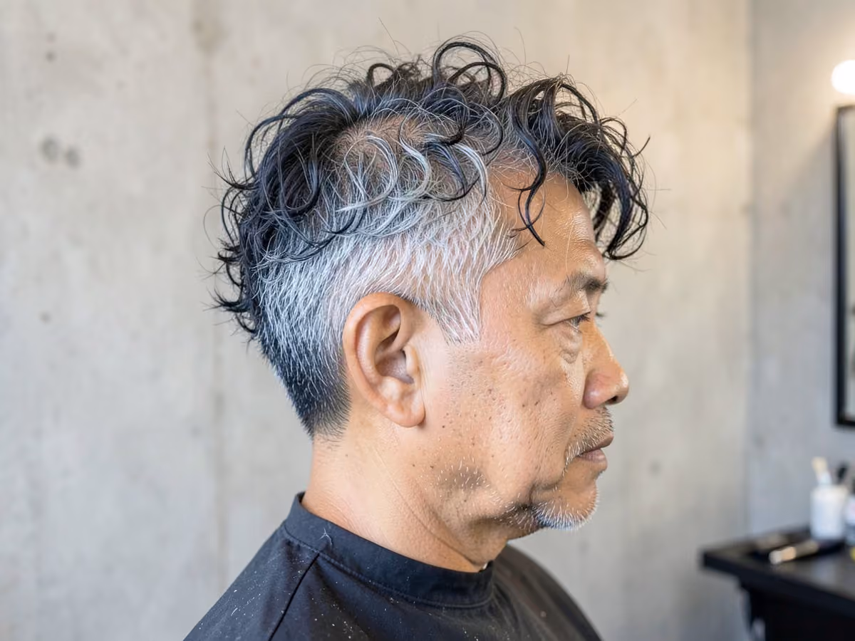 Man with a tousled curls haircut