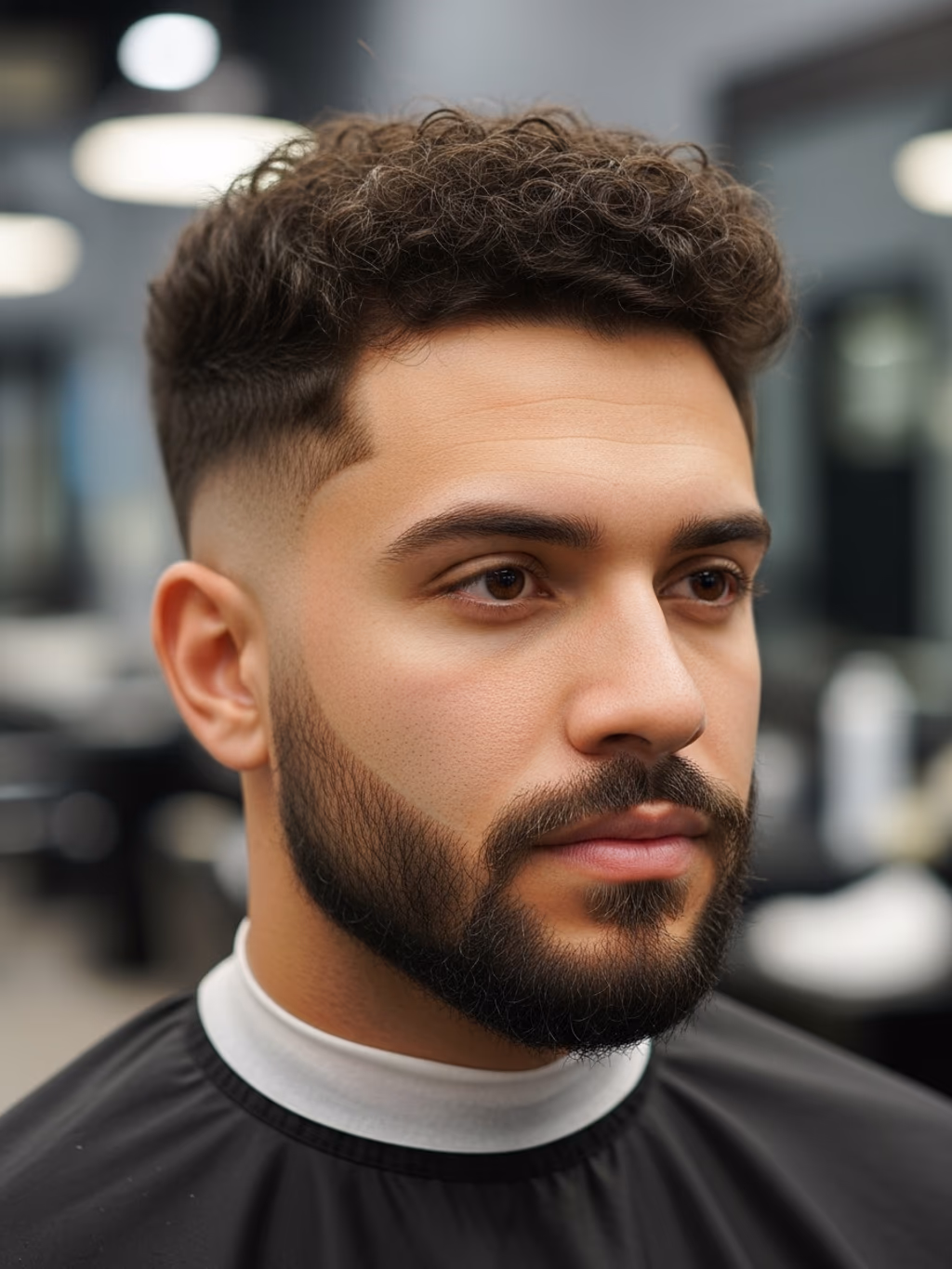 Textured Curly High Top Fade hairstyle for men 2026 — curly high top fade variation, best for round faces seeking elongation, modern barbering by Master Stylist Jessica Hamilton