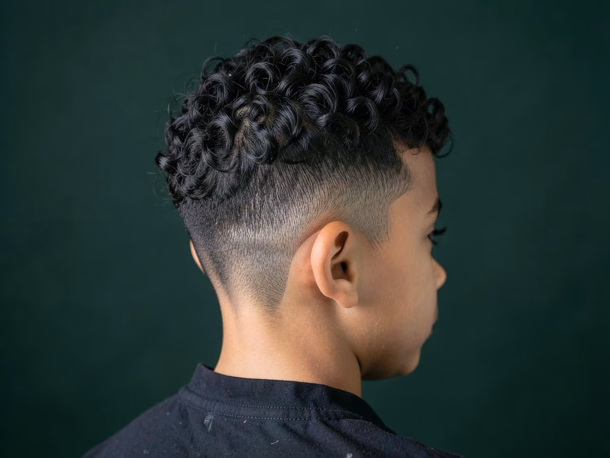 Boy with a curly undercut for boys