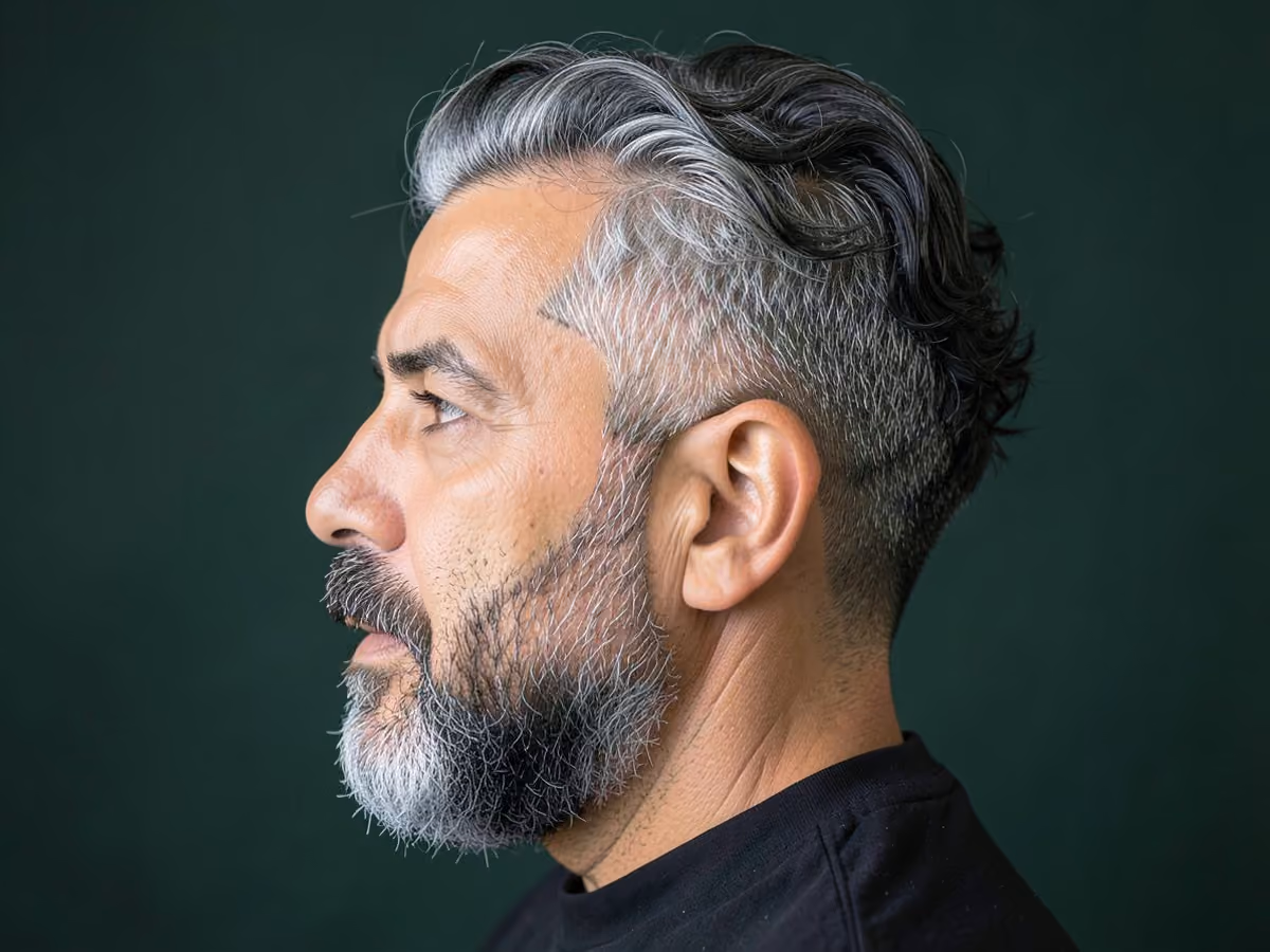 Man with a disconnected curly undercut