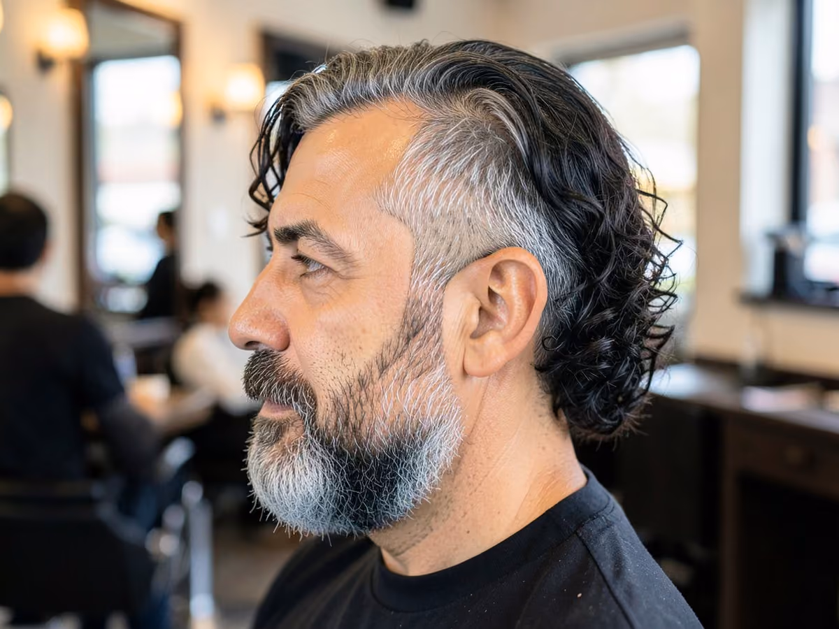 Man with a long curly undercut