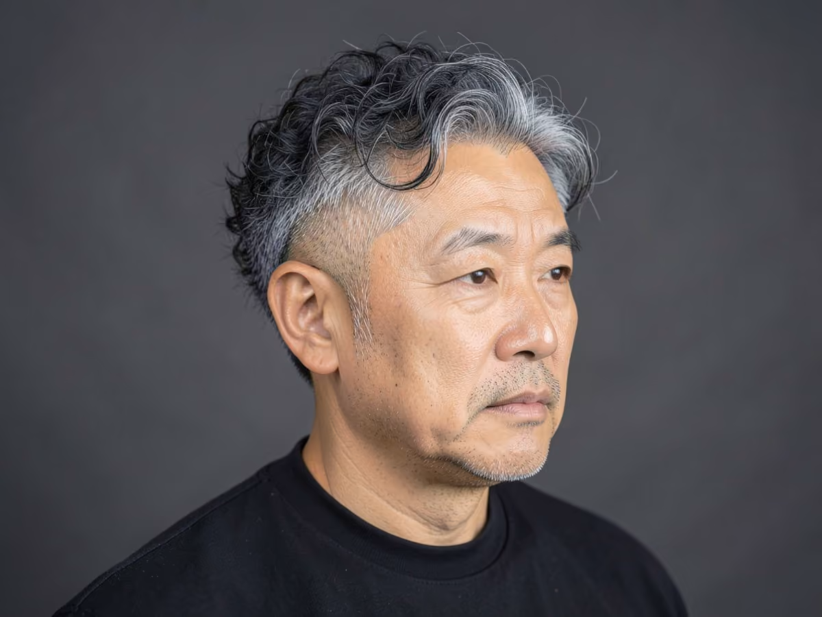 Man with a low curly undercut