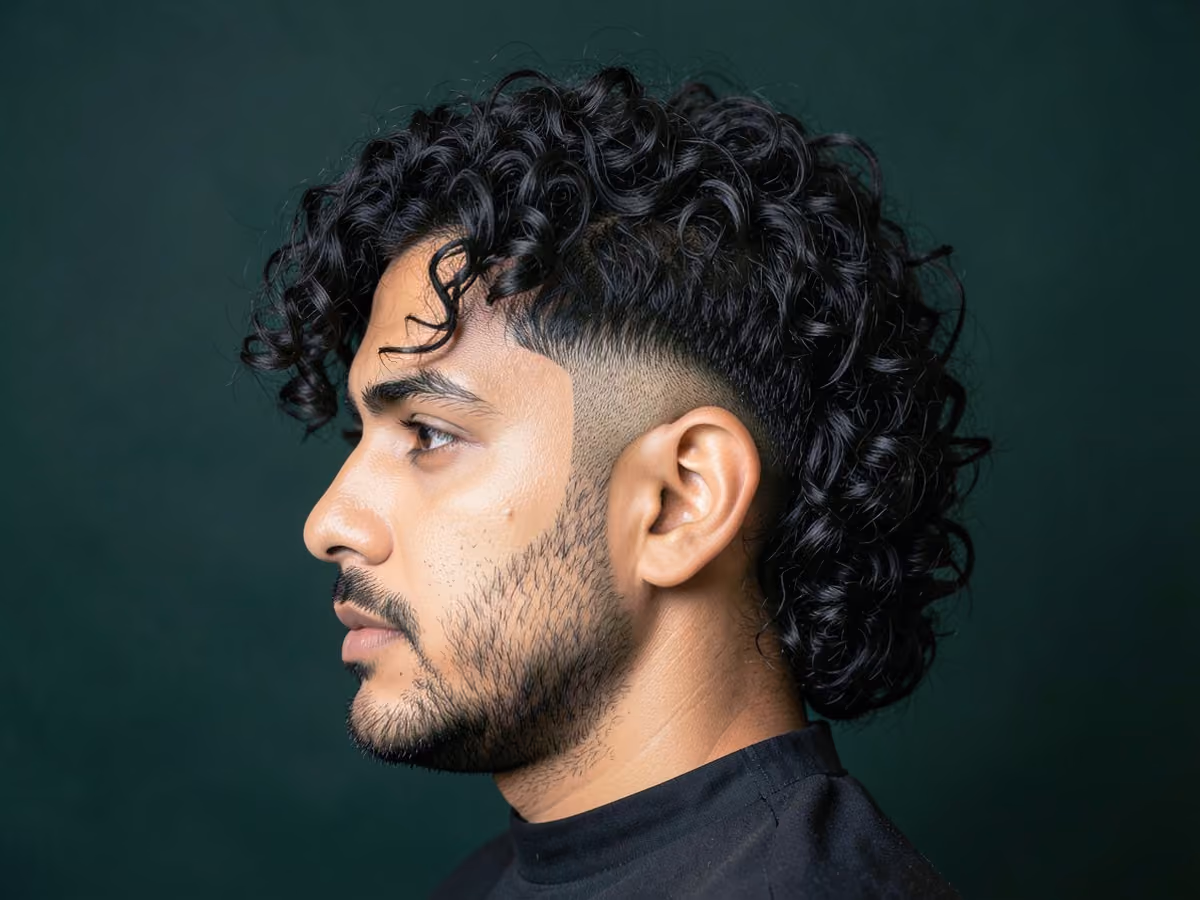 Man with a shoulder length curly undercut
