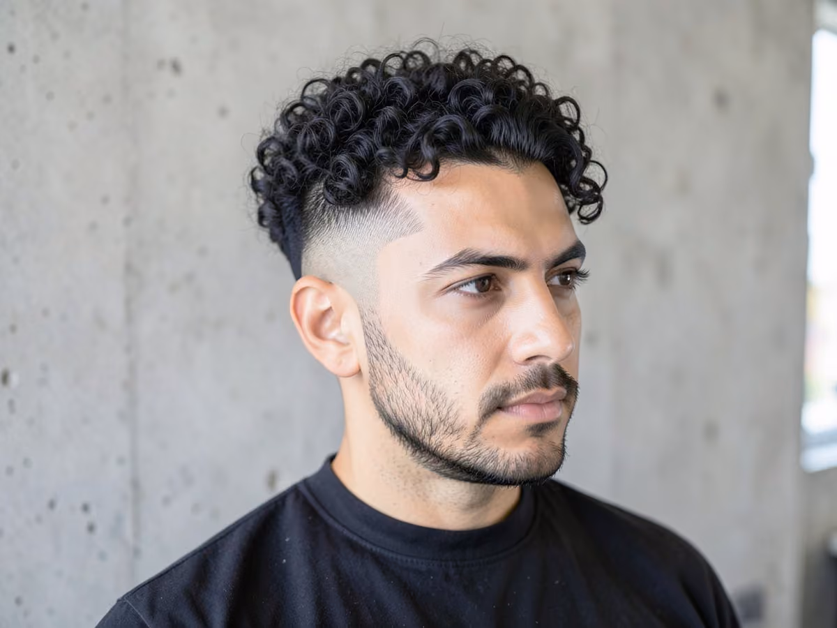 Man with a thick curly undercut