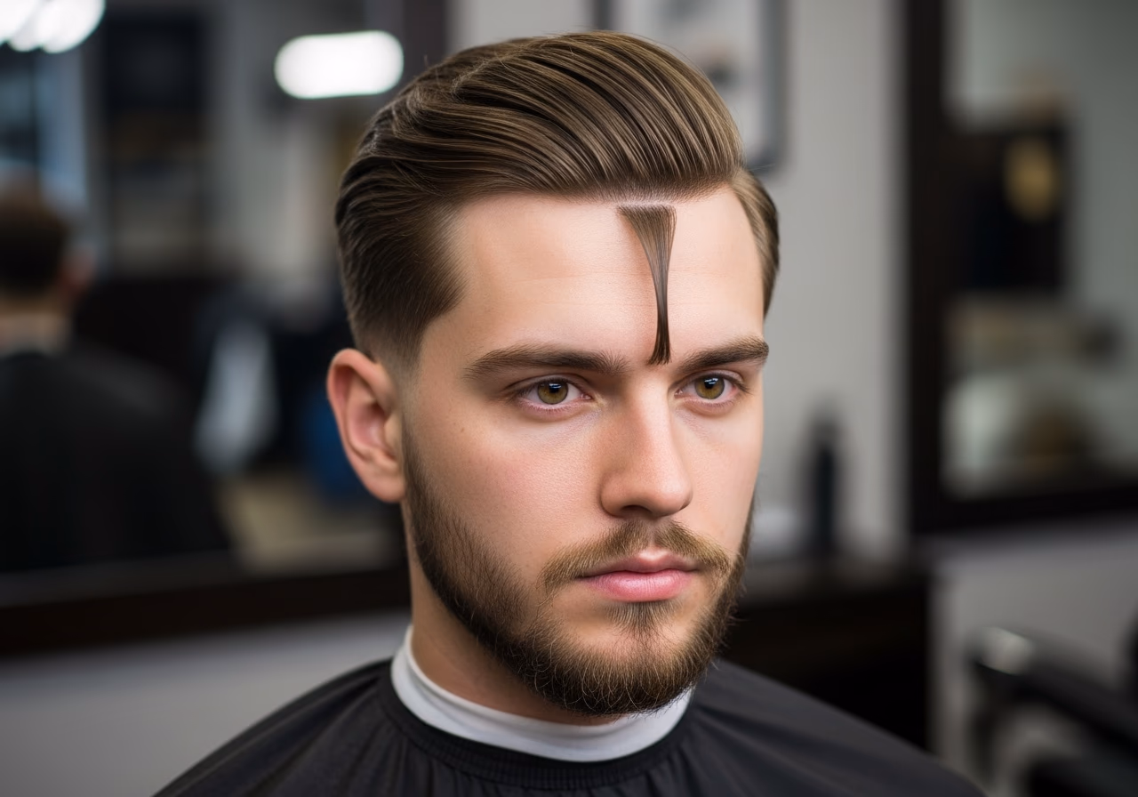 Classic Curtains Haircut Middle Part Men 2026