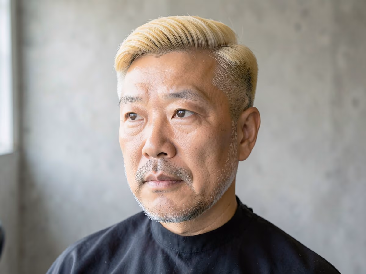 Man with a david beckham brushed up hair