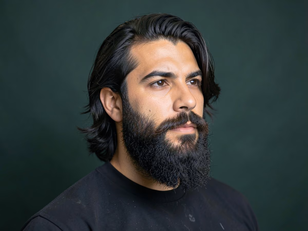 Man with a david beckham long textured hair