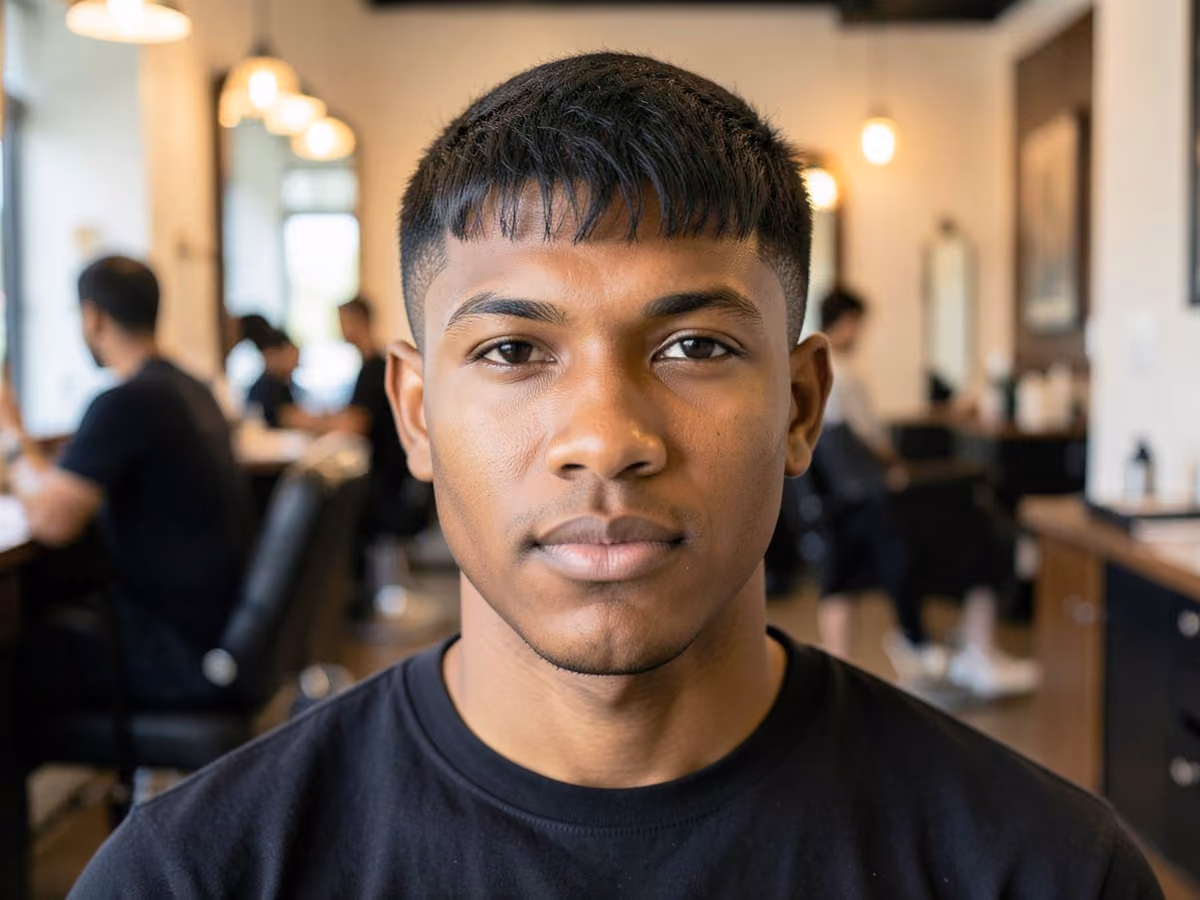 Man with a david beckham textured fringe haircut