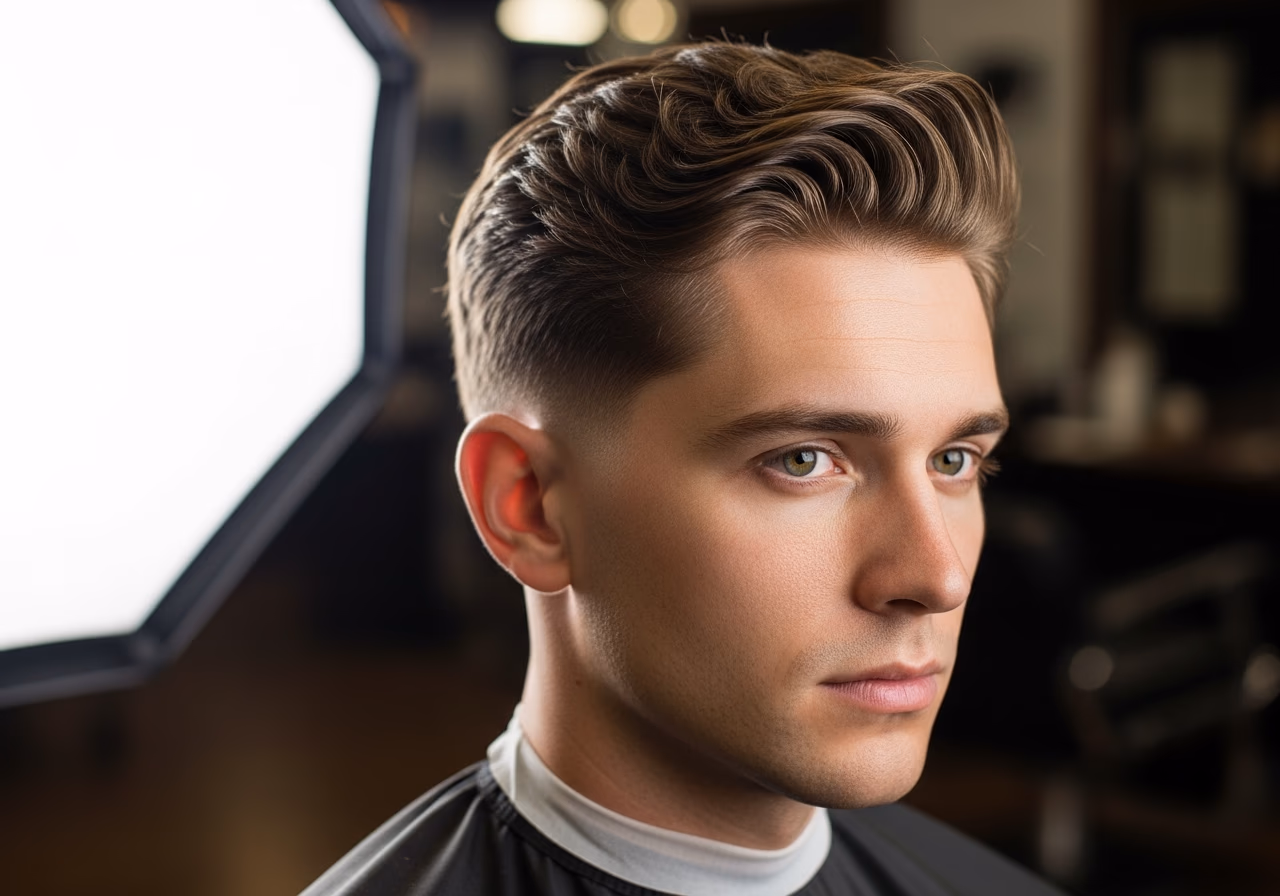 Permed Waves Crop hairstyle for men 2026 — diamond face fades & crops variation, best for diamond faces + straight hair wanting movement, modern barbering by Master Stylist Jessica Hamilton