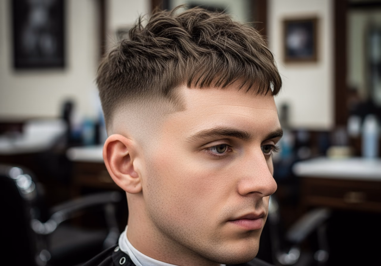 Textured Crop Undercut Hybrid hairstyle for men 2026 — diamond face fades & crops variation, best for diamond faces + thick hair, modern barbering by Master Stylist Jessica Hamilton