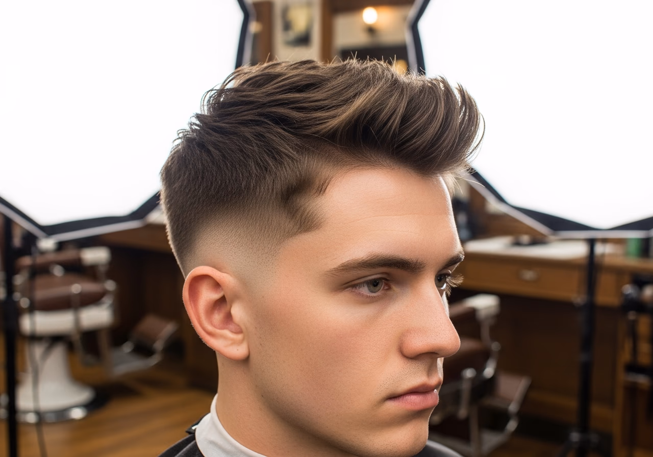 Textured Side Swept Crop hairstyle for men 2026 — diamond face fades & crops variation, best for diamond faces + wavy hair, modern barbering by Master Stylist Jessica Hamilton