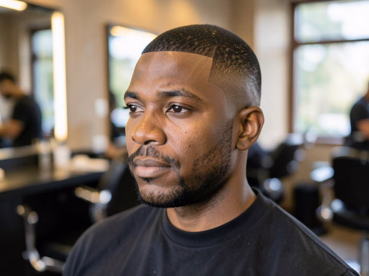 Man with a buzzed disconnected undercut