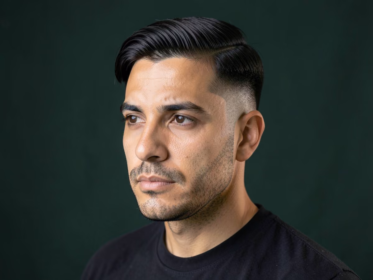 Man with a disconnected undercut for straight hair