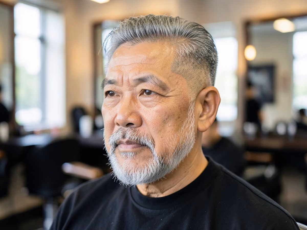 Man with a disconnected undercut for thin hair