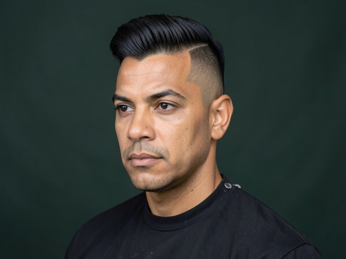 Man with a disconnected undercut quiff