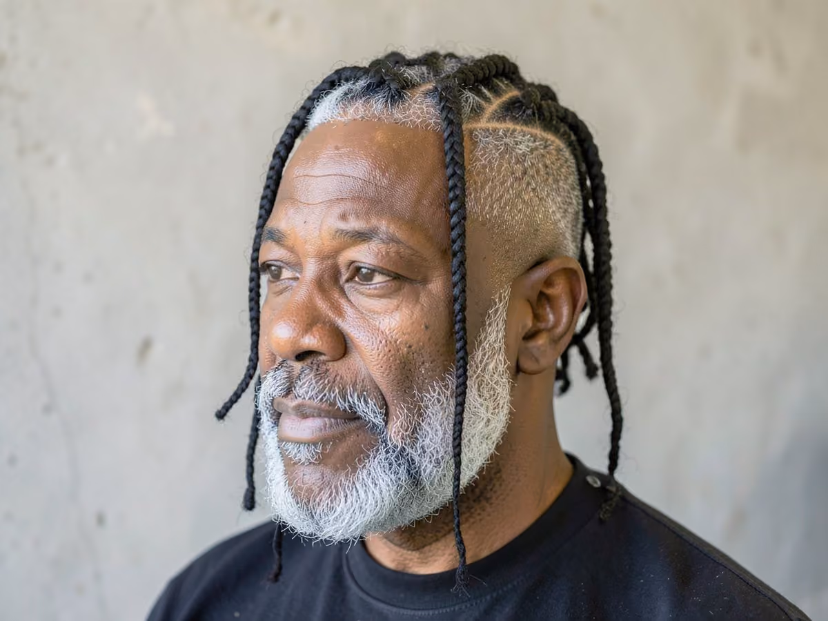 Man with a disconnected undercut with twists