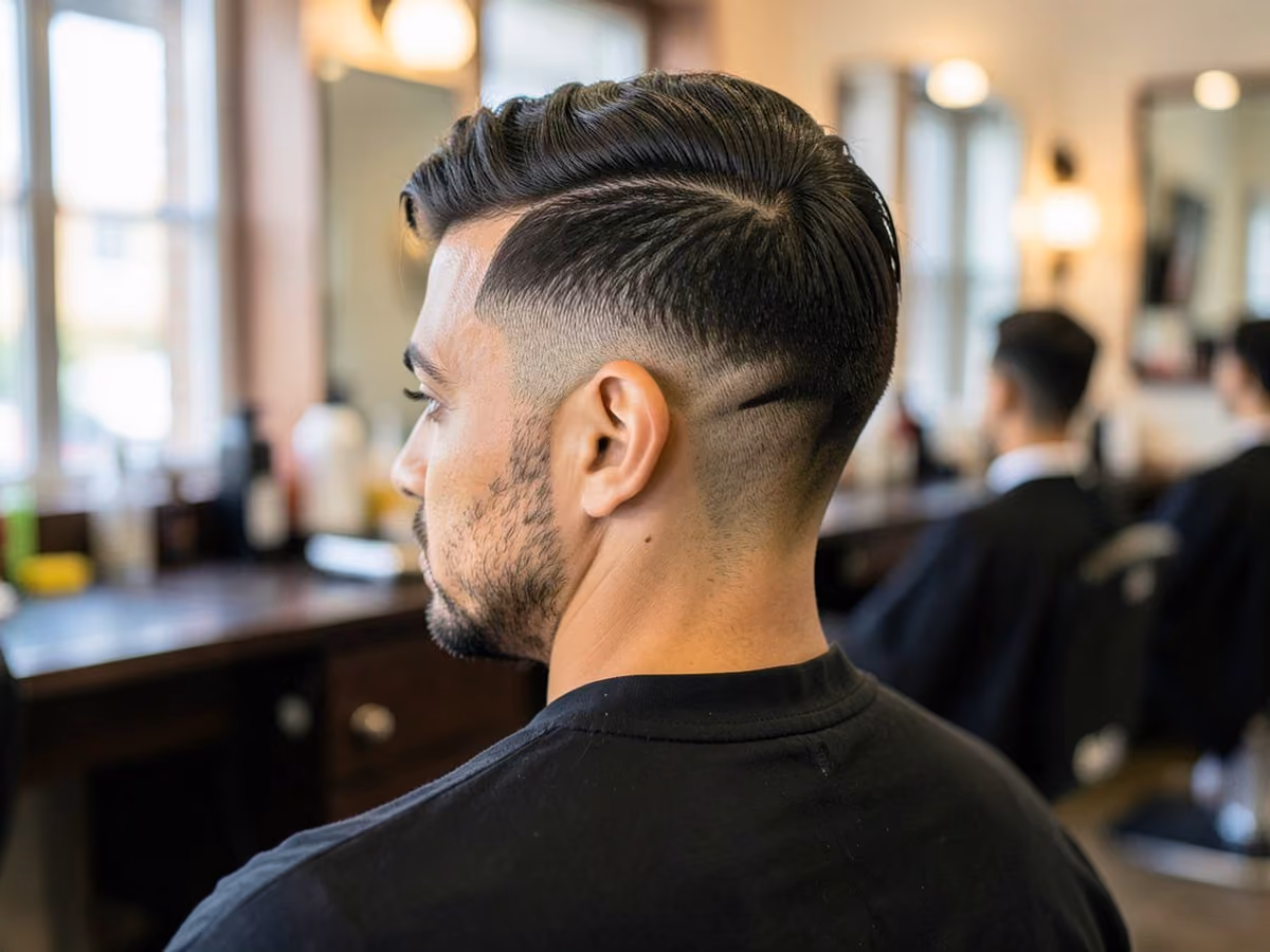 Man with a low disconnected undercut