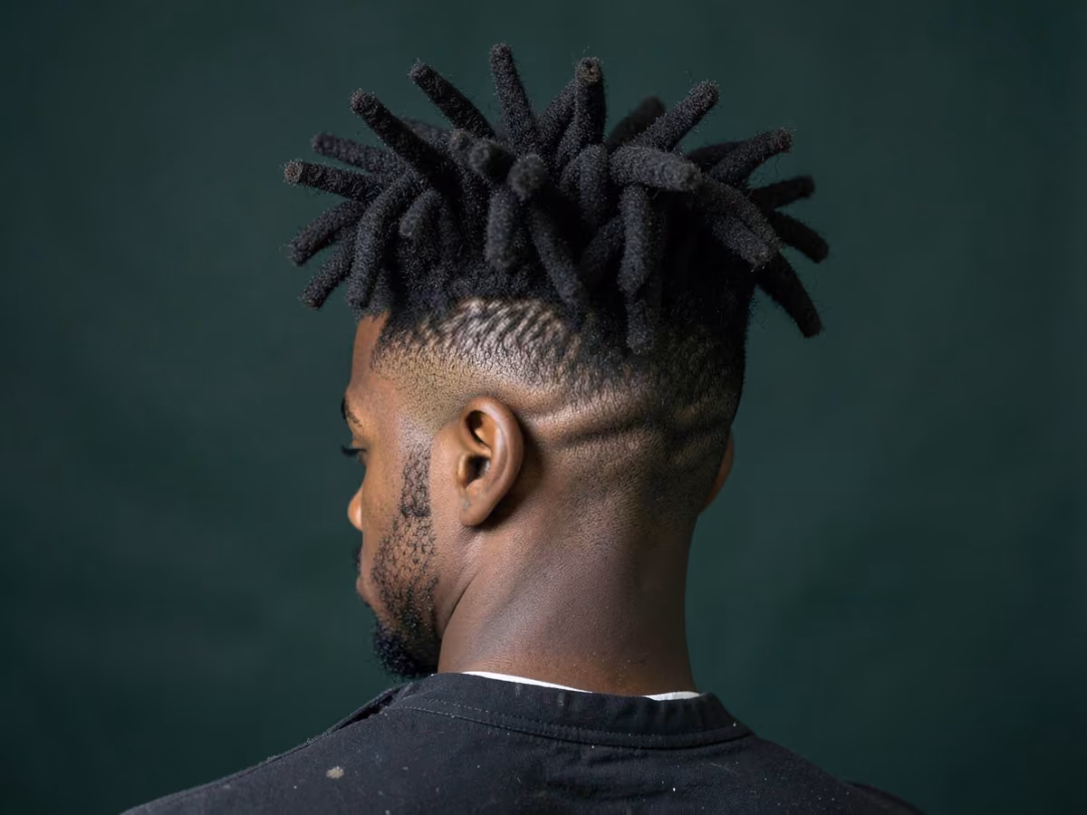 Man with a freeform high top dreads