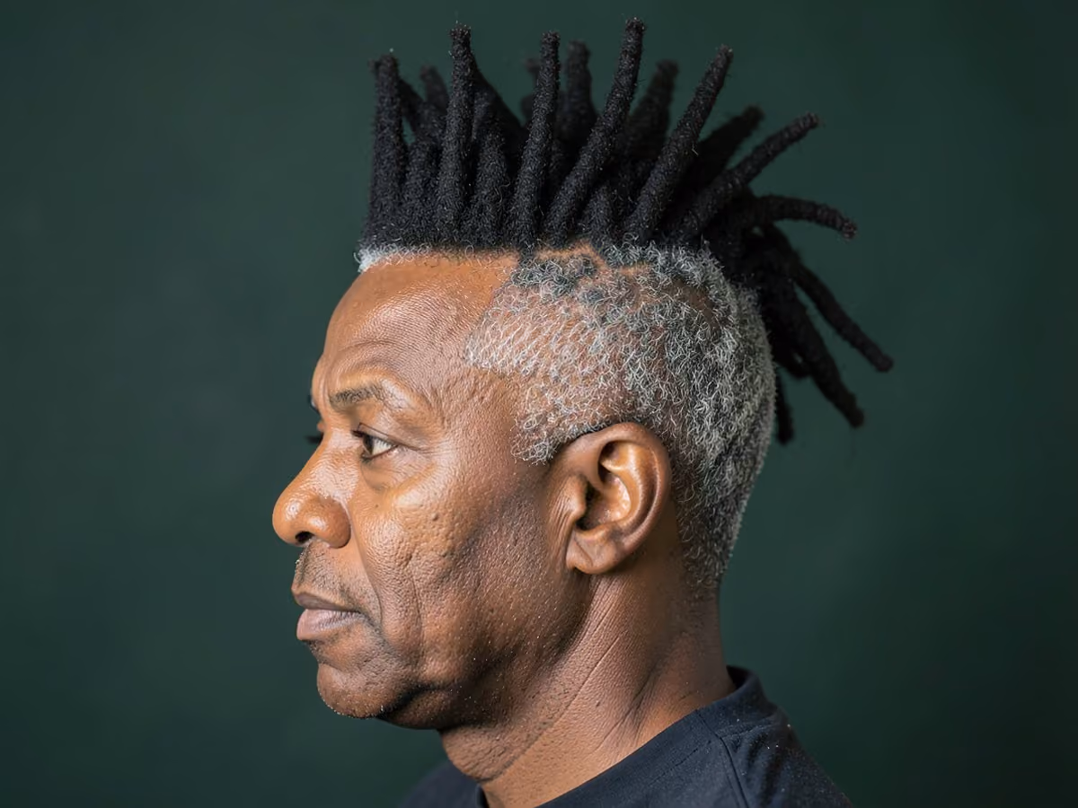 Man with a high top dreads