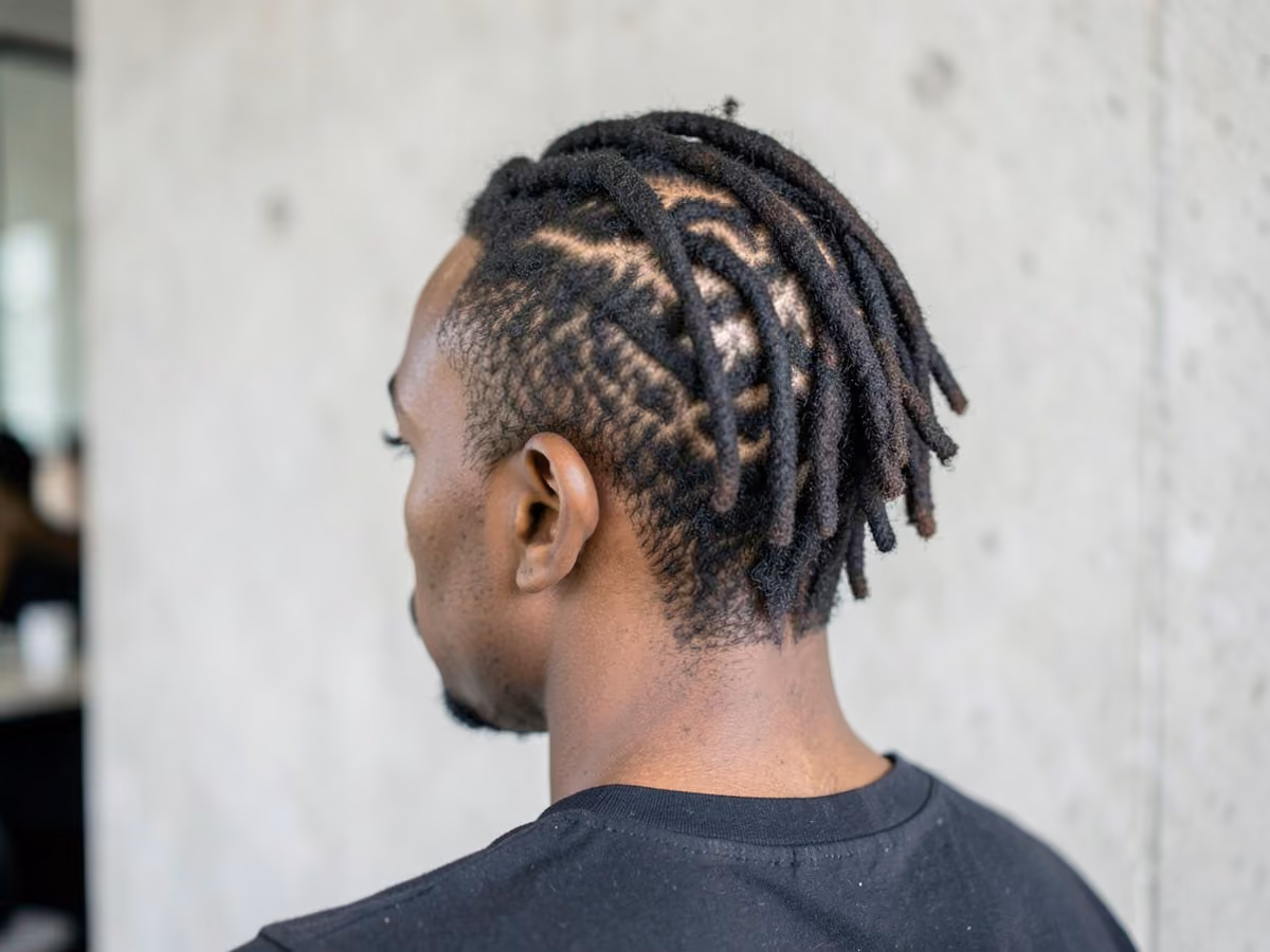 Man with a locs for thinning hair