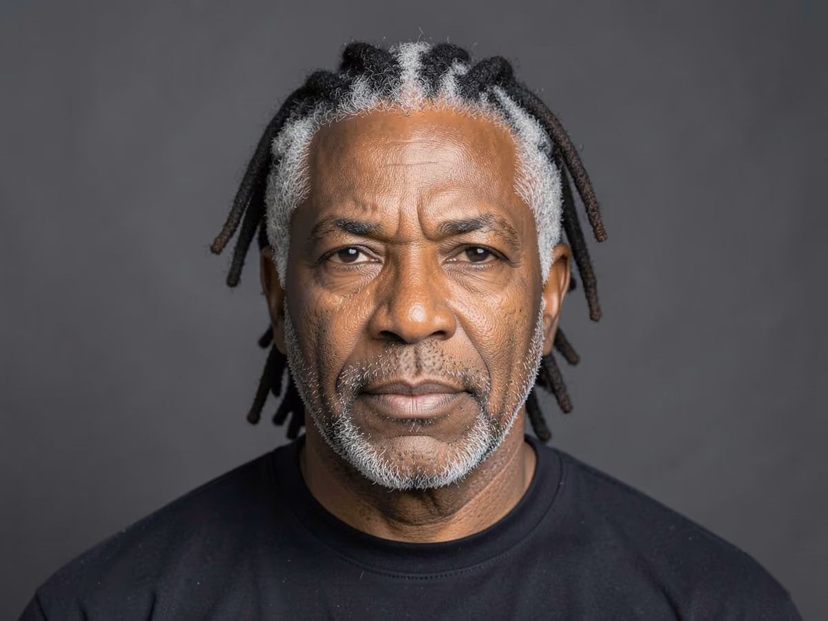 Man with a locs with shadow fade