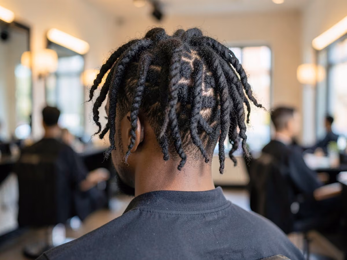 Man with a twist and rip dreads haircut