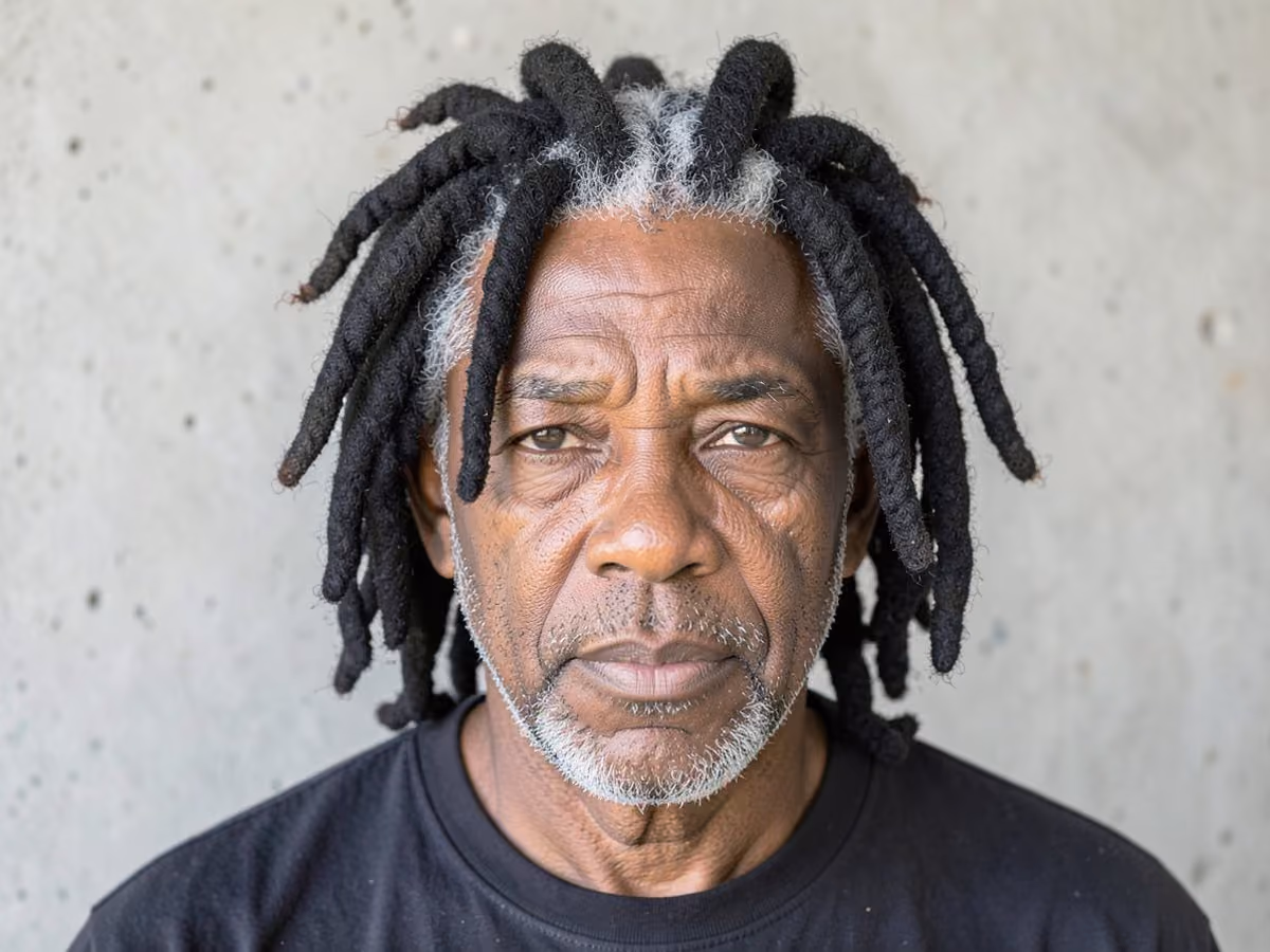 Man with a wick dreads haircut