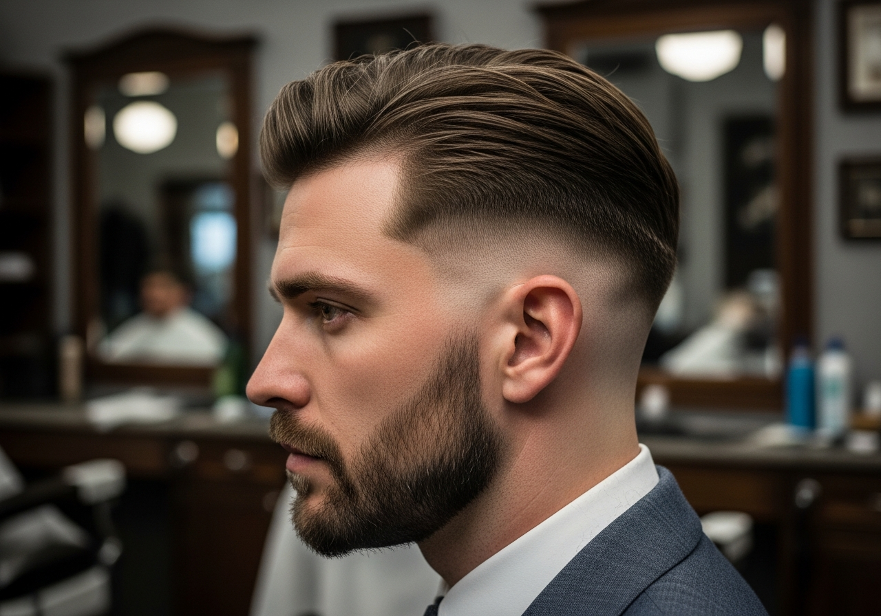 Classic Drop Fade Haircut 2026 - Curved Drop Fade Behind Ear for All Faces