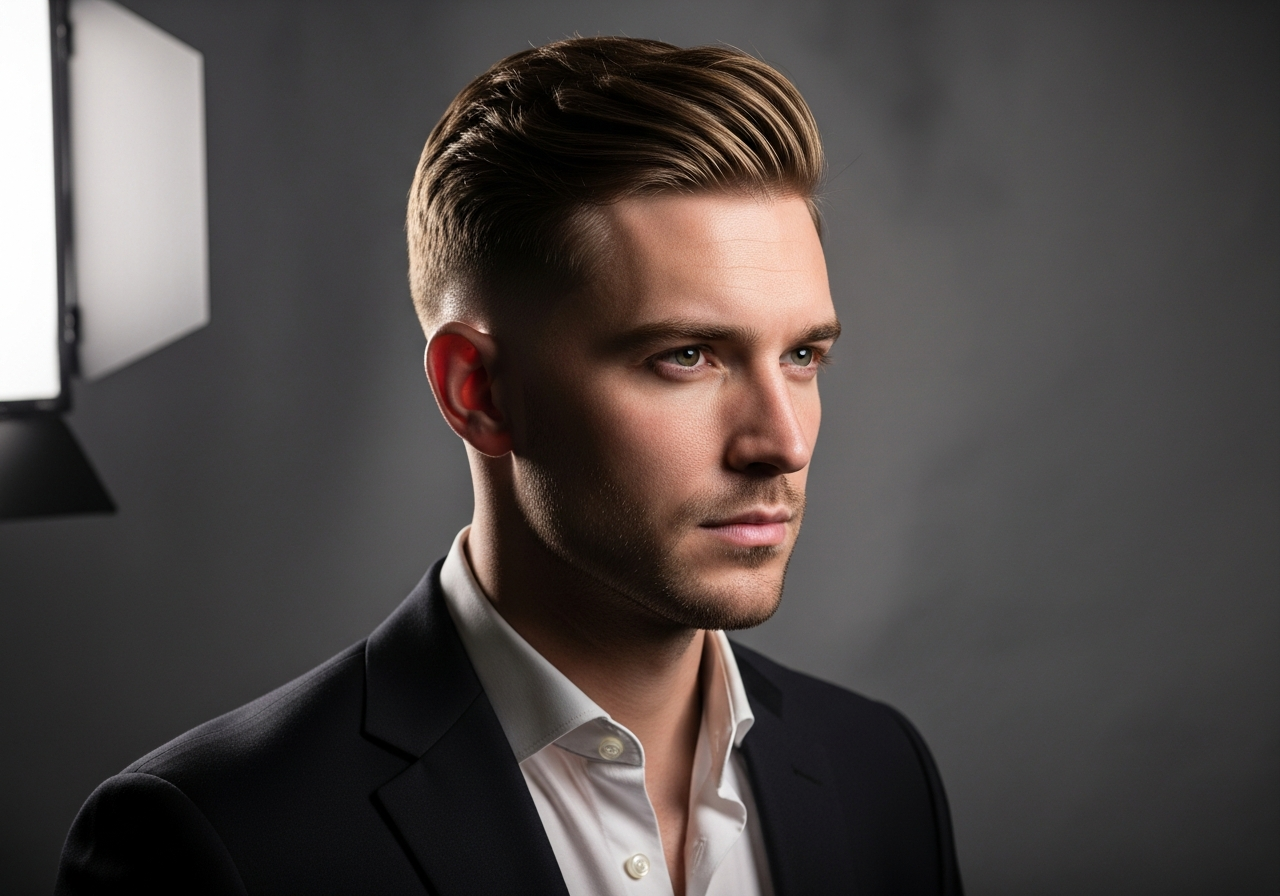 Drop Fade Comb Over 2026 - Sleek Side Sweep Curved Drop Fade