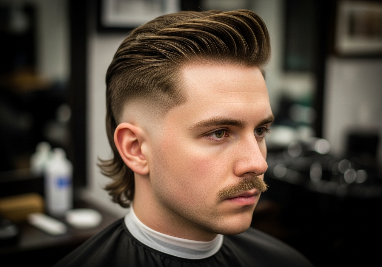 Drop Fade Mullet 2026 - Retro Modern Curved Drop Fade with Longer Back