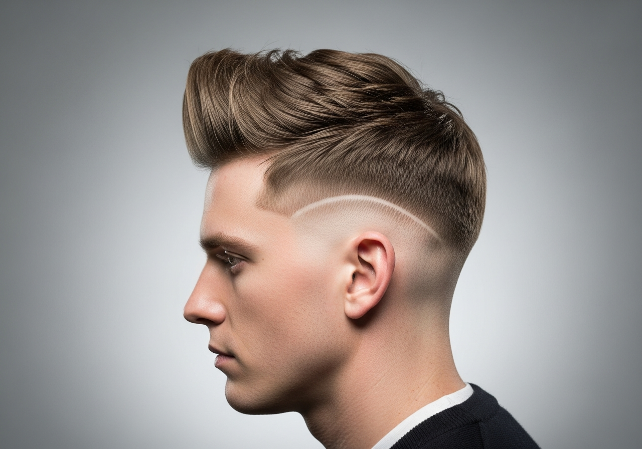 Drop Fade Quiff 2026 - Upward Volume Curved Drop Fade Hairstyle