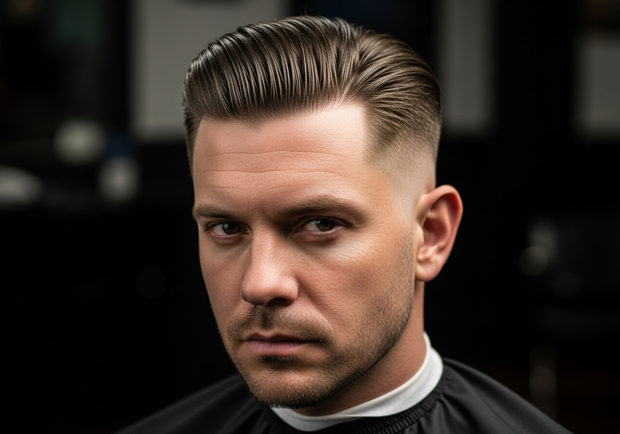 Drop Fade Slick Back 2026 - Polished Brushed Back Curved Drop Fade