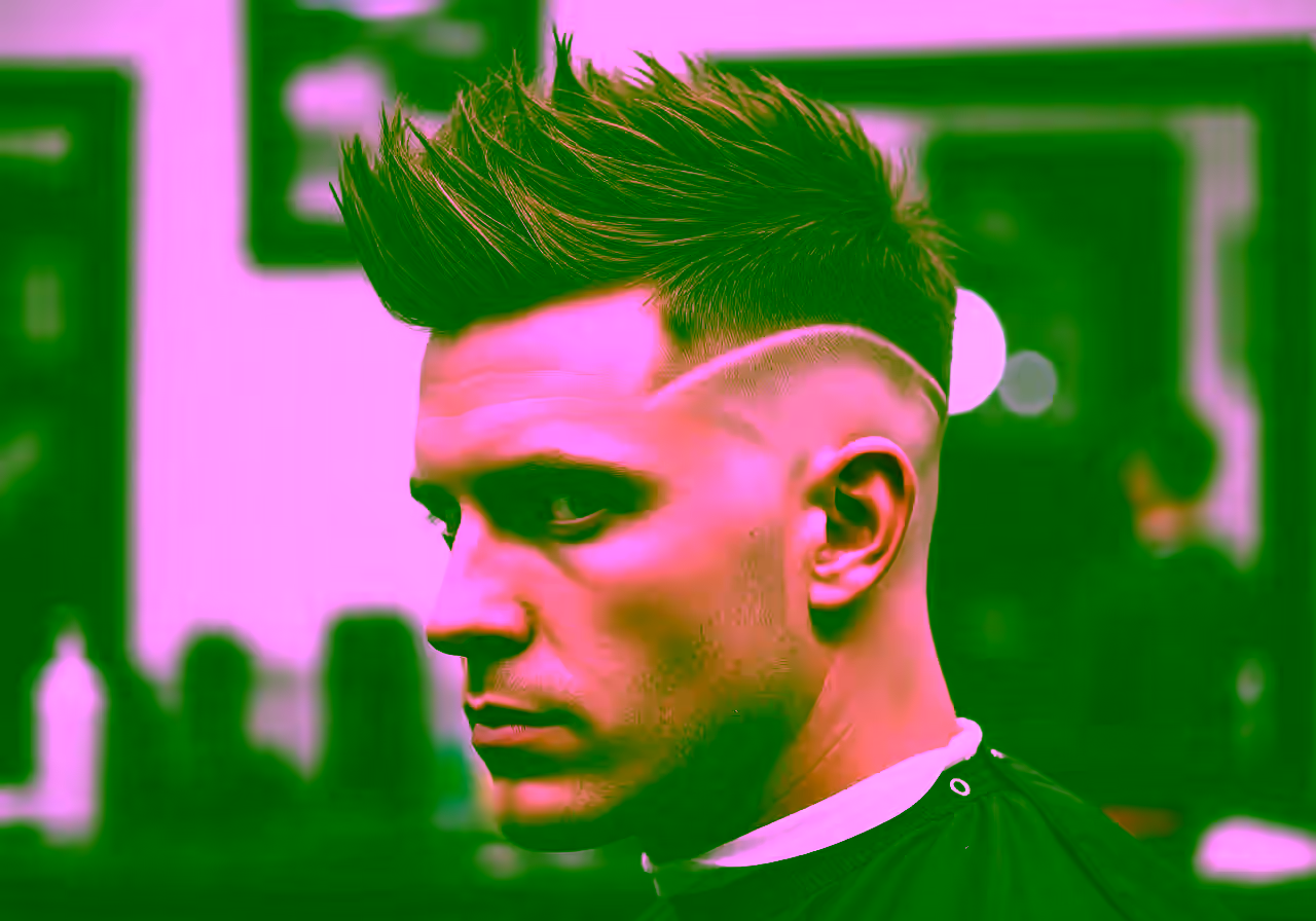 Drop Fade Spiky Hair hairstyle for men 2026 — drop fade variation, best for round/oval faces + straight hair, modern barbering by Master Stylist Jessica Hamilton