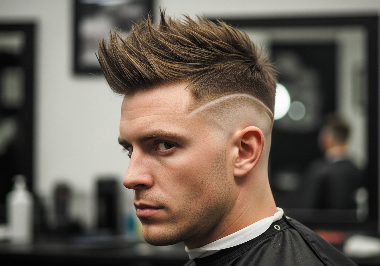 Drop Fade Spiky Hair 2026 - Textured Spikes with Curved Drop Fade