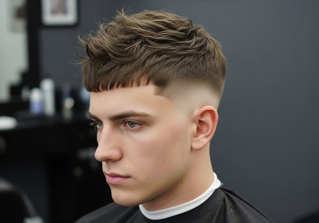 Drop Fade Textured Crop 2026 - Choppy Curved Drop Fade for Square Faces