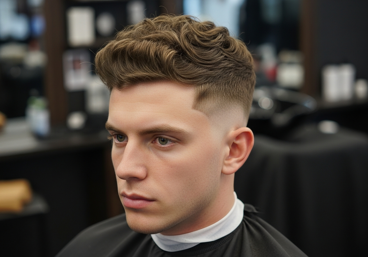 Drop Fade with Thick Curls 2026 - Full Natural Curls Curved Drop Fade