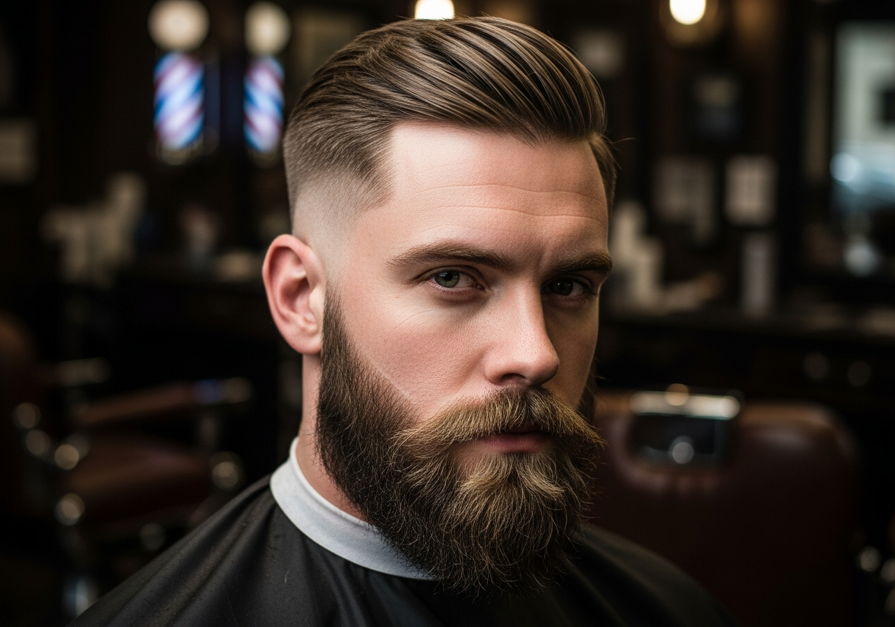 Drop Fade with Beard 2026 - Seamless Beard Blend Curved Drop Fade