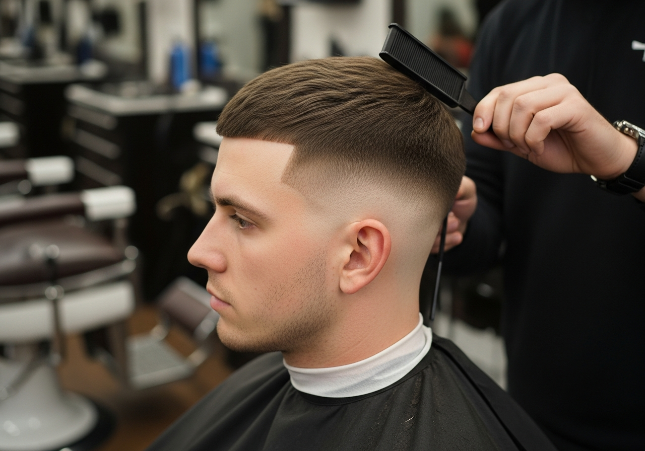 Low Drop Fade Haircut 2026 - Soft Curved Drop Fade Behind Ear for Men