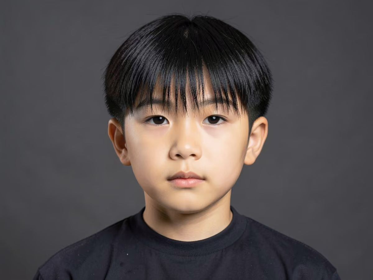 Boy with an asian e-boy haircut