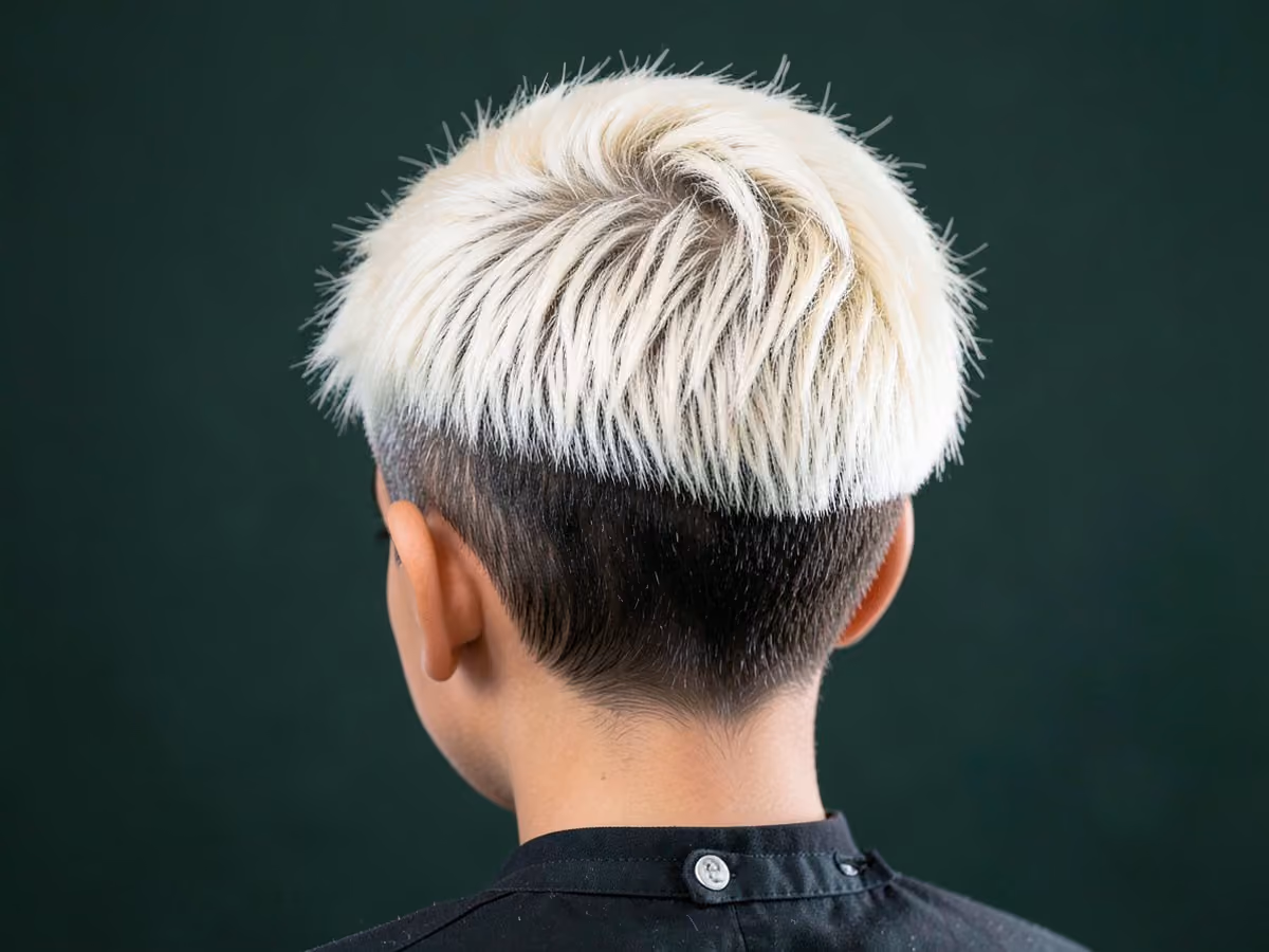 Boy with a bleached e-boy hair