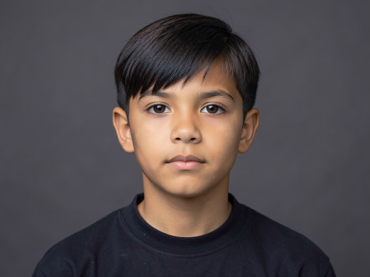 Boy with an e-boy middle part